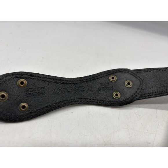 Banana Republic 1.25”W Black Leather Belt Antiqued Brass Buckle Sz Med 40” Long - Picture 7 of 8